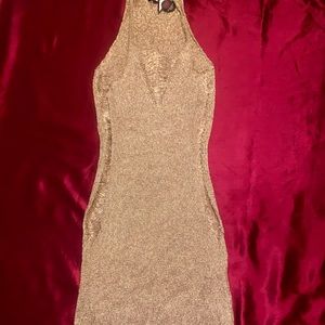 Long Gold Sheer Cover Up